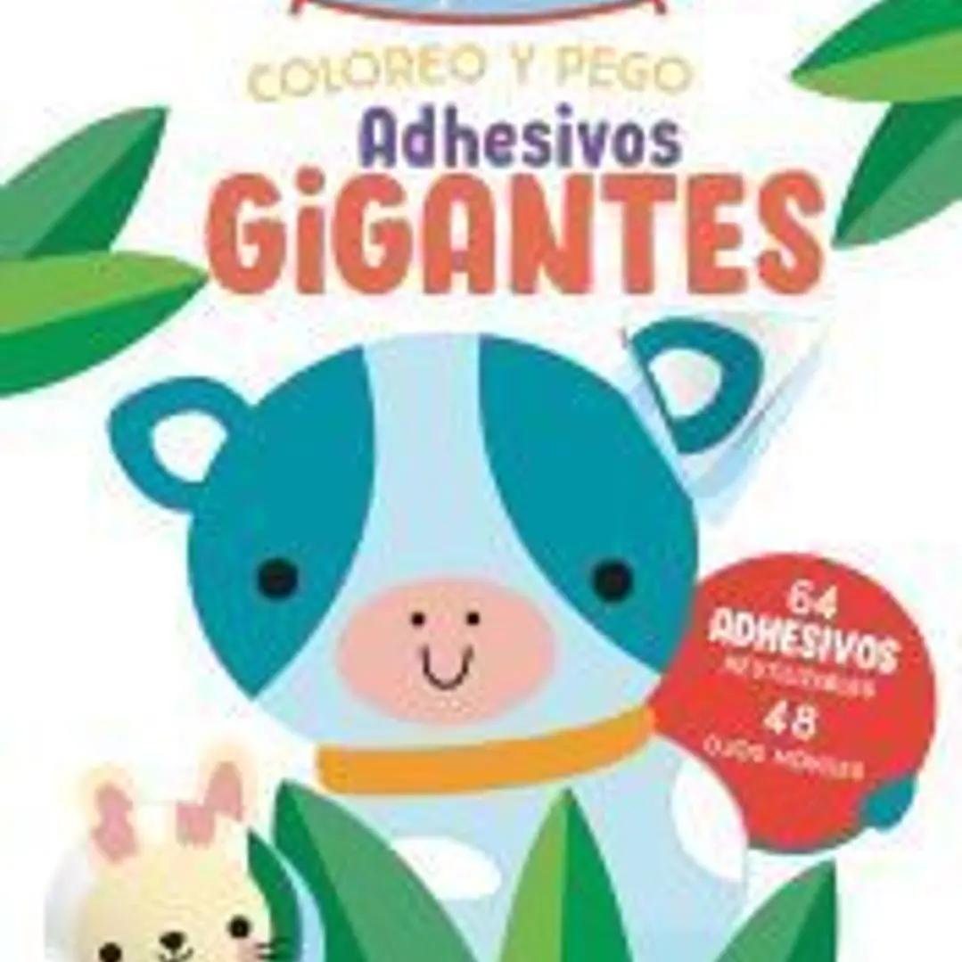 Coloreo y pego adhesivos gigantes. Vaca 1