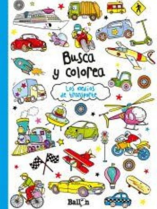 Busca y colorea - Los medios de transporte