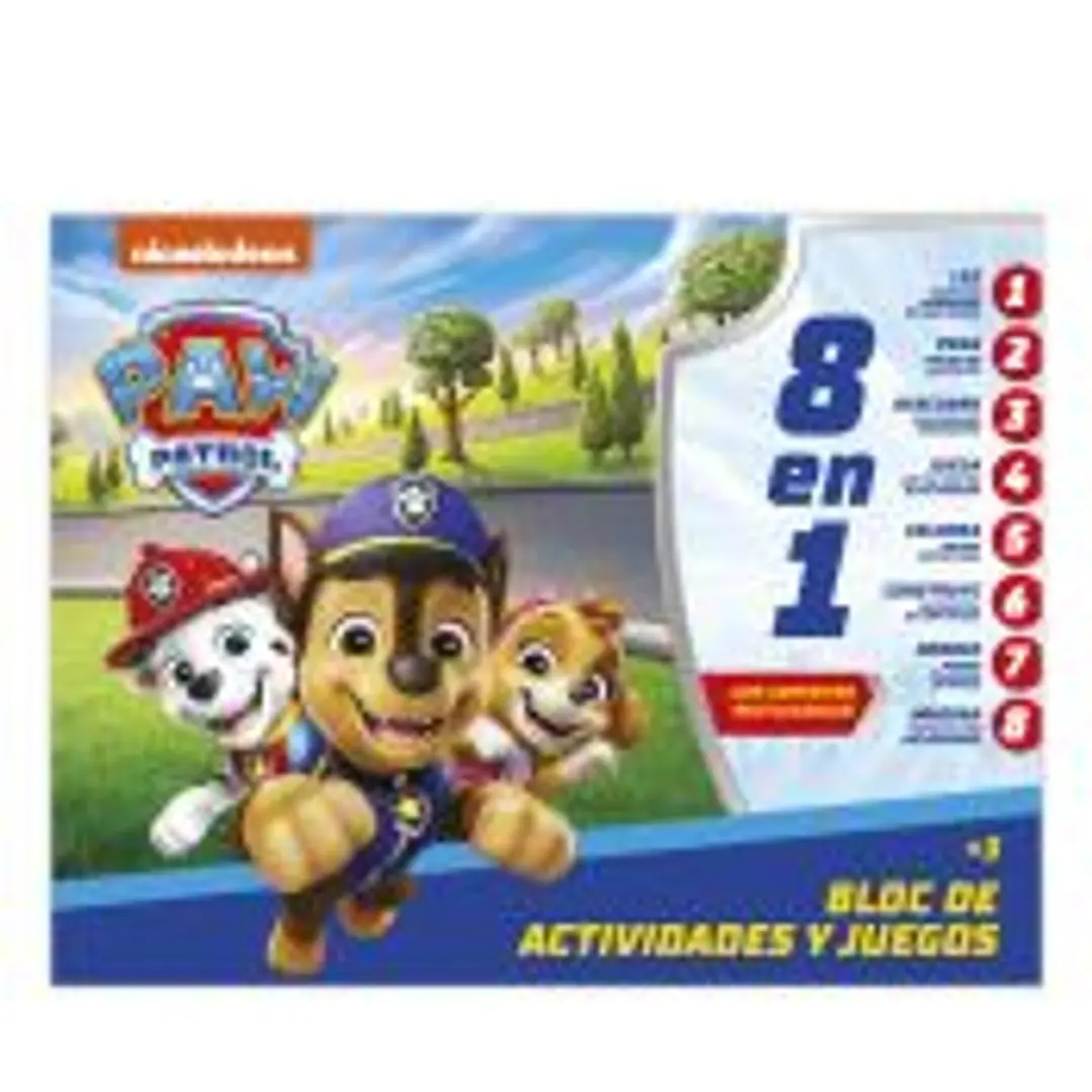 BLOC DE ACTIVIDADES Y JUEGOS 8 EN 1 - PATRULLA CANINA 1