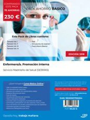 PACK AHORRO BÁSICO. Enfermero/a. Promoción interna. Servicio Madrileño de Salud (SERMAS)