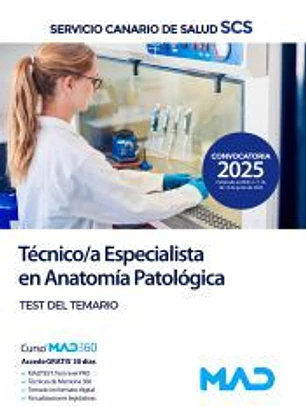 Técnico/a Especialista en Anatomía Patológica. Test del temario. Servicio Canario de Salud