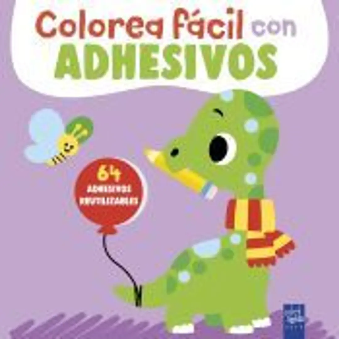 Colorea fácil con adhesivos. Dinosaurio 1