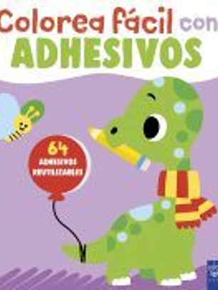 Colorea fácil con adhesivos. Dinosaurio