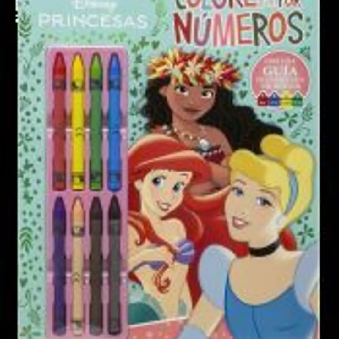 Princesas. Colorea por números con ceras: Con 8 ceras de colores 1