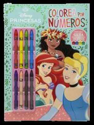 Princesas. Colorea por números con ceras: Con 8 ceras de colores