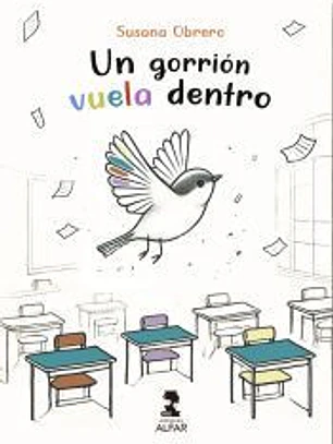 Un gorrión vuela dentro
