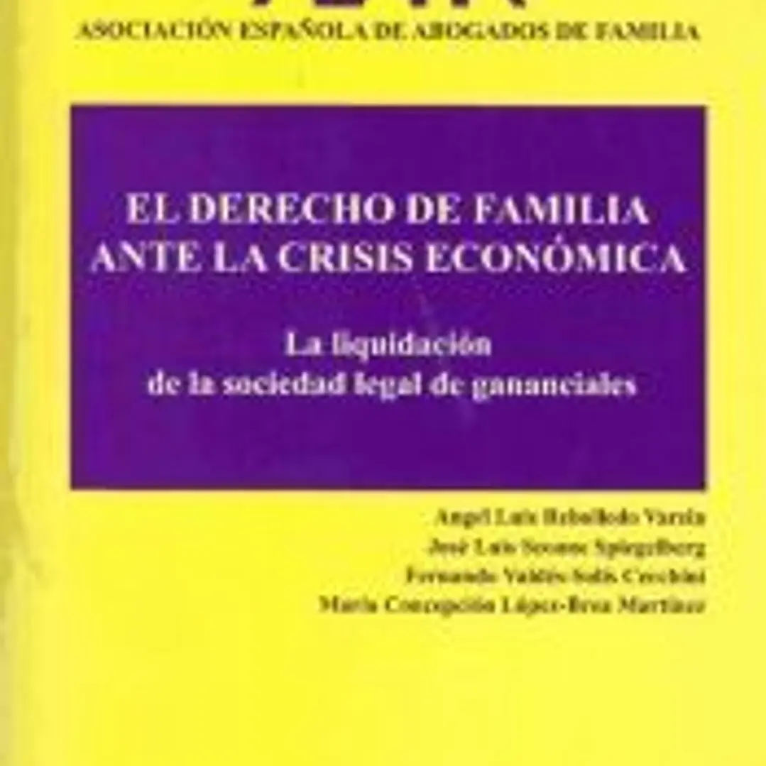 El derecho de familia ante la crisis económica. La liquidación de la sociedad de gananciales 1