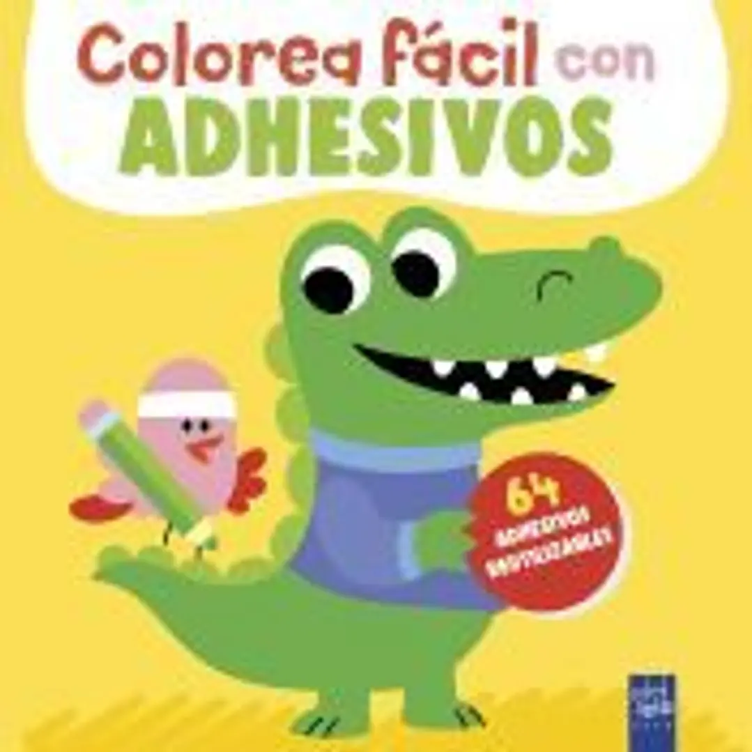 Colorea fácil con adhesivos. Cocodrilo 1