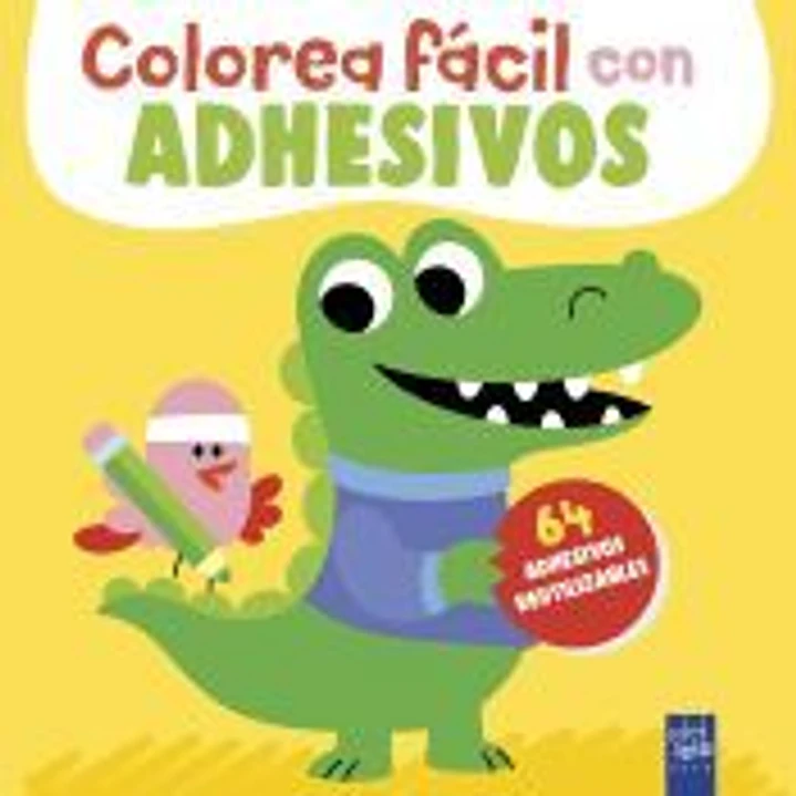Colorea fácil con adhesivos. Cocodrilo 1