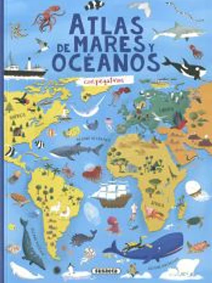 Atlas de mares y océanos con pegatinas