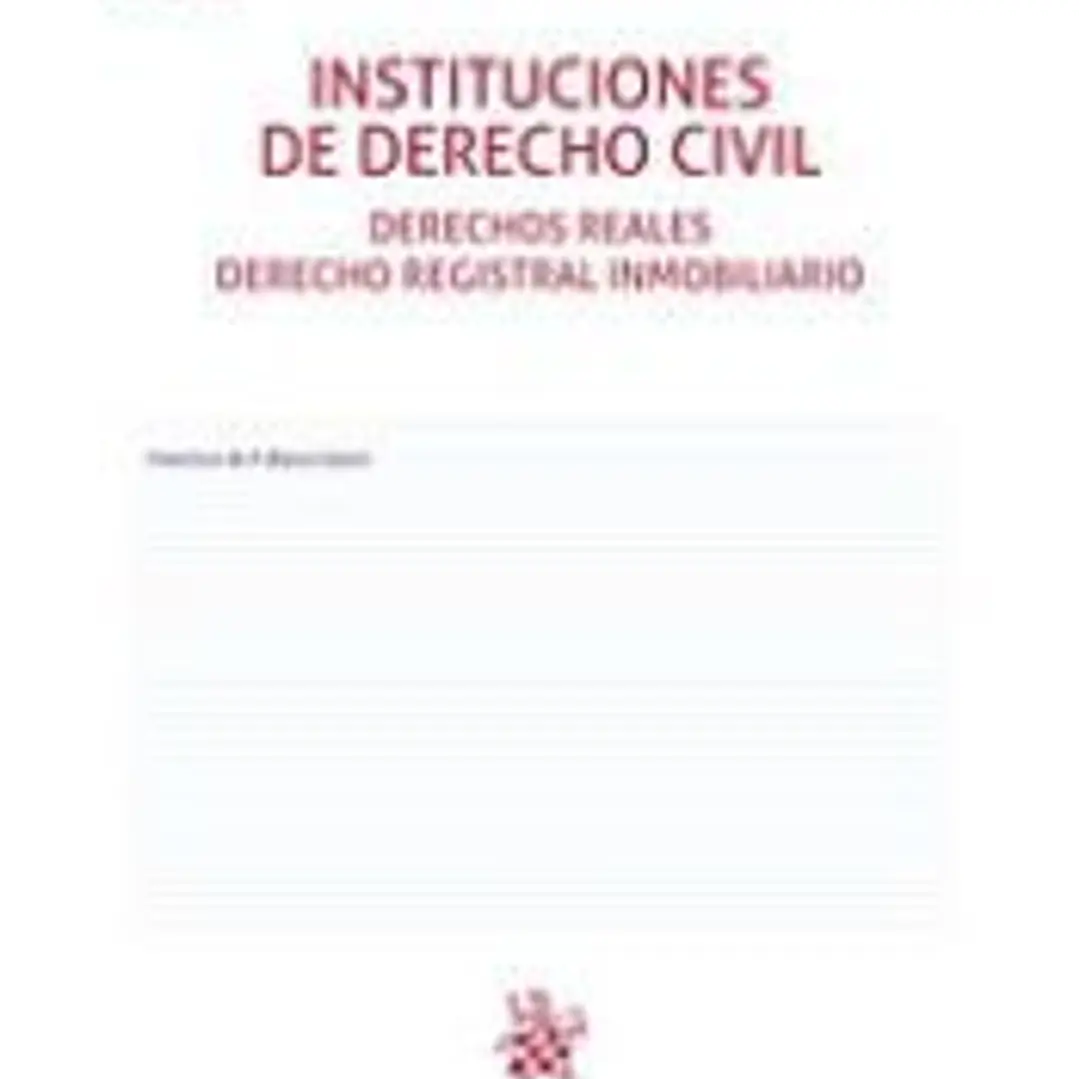Instituciones de Derecho Civil Derechos Reales Derecho Registral Inmobiliario 4ª Edición 1