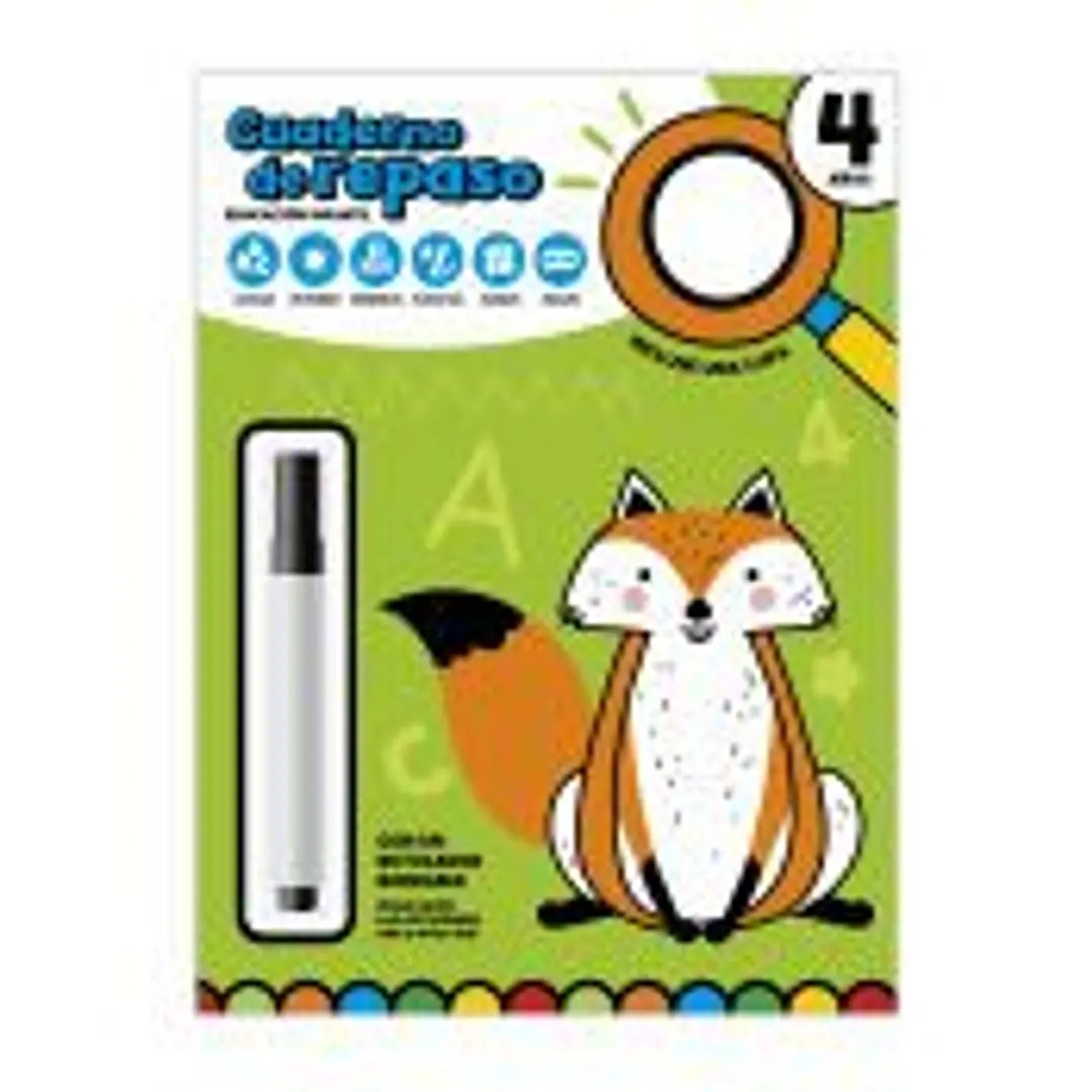 CUADERNO DE REPASO 4 AÑOS - CON LUPA Y ROTULADOR BORRABLE 1