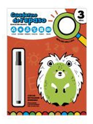 CUADERNO DE REPASO 3 AÑOS - CON LUPA Y ROTULADOR BORRABLE