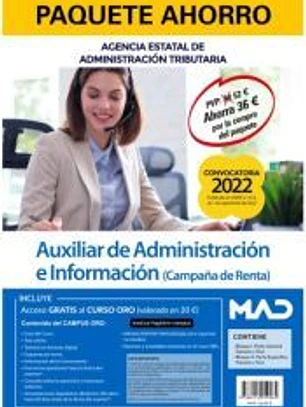 Paquete Ahorro Auxiliar de Administración e Información (Campaña de Renta) Agencia Estatal de Administración Tributaria