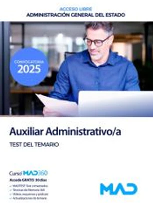 Test Auxiliar Administrativo Estado. Administración General del Estado