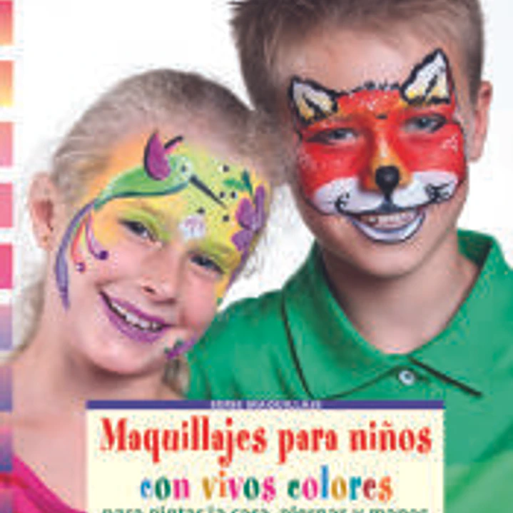 Maquillajes para niños con vivos colores para pintar la cara, piernas y manos 1