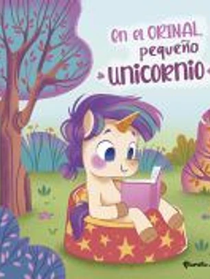 En el orinal, pequeño unicornio