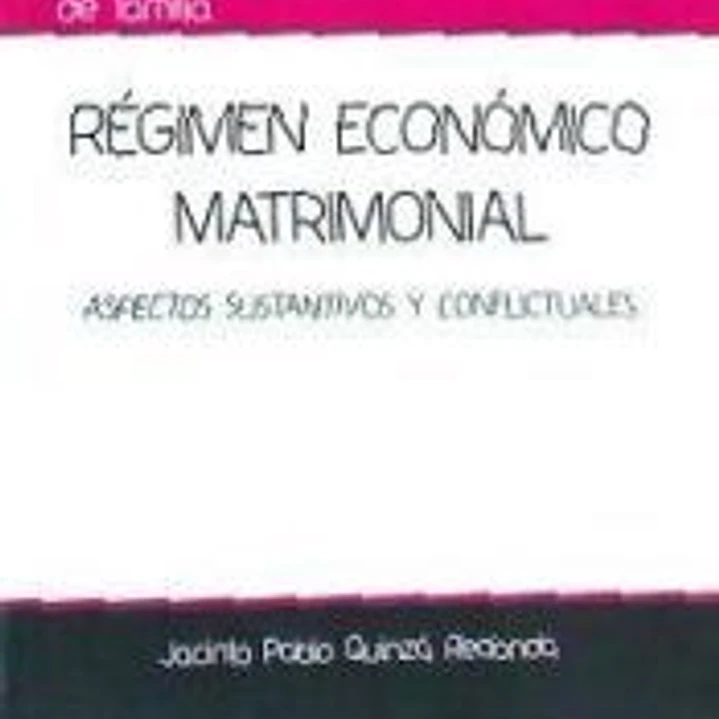 Régimen Económico Matrimonial Aspectos Sustantivos y Conflictuales 1