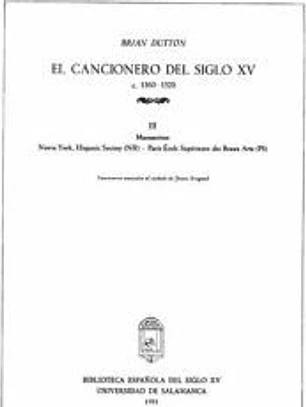 CANCIONERO DEL SIGLO XV (C.1360-1520.) III