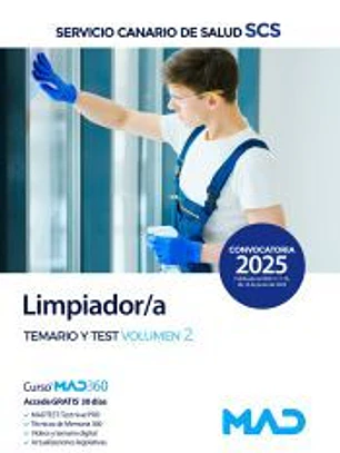 Limpiador/a. Temario y test volumen 2. Servicio Canario de Salud