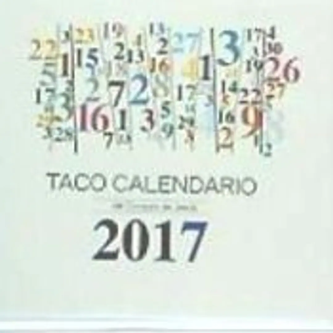 TACO CALENDARIO PORTADA NUMEROS 2017 CON PEANA (S.CORAZON) 1