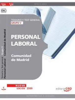 Personal Laboral de la Comunidad de Madrid Grupos V. Temario y Test general