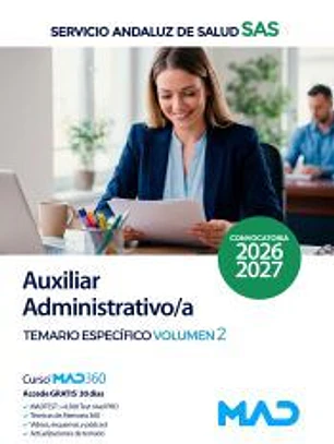 Auxiliar Administrativo/a. Temario específico volumen 2. Servicio Andaluz de Salud (SAS)