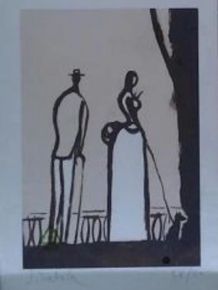 Ilustración La dama del perrito: El beso