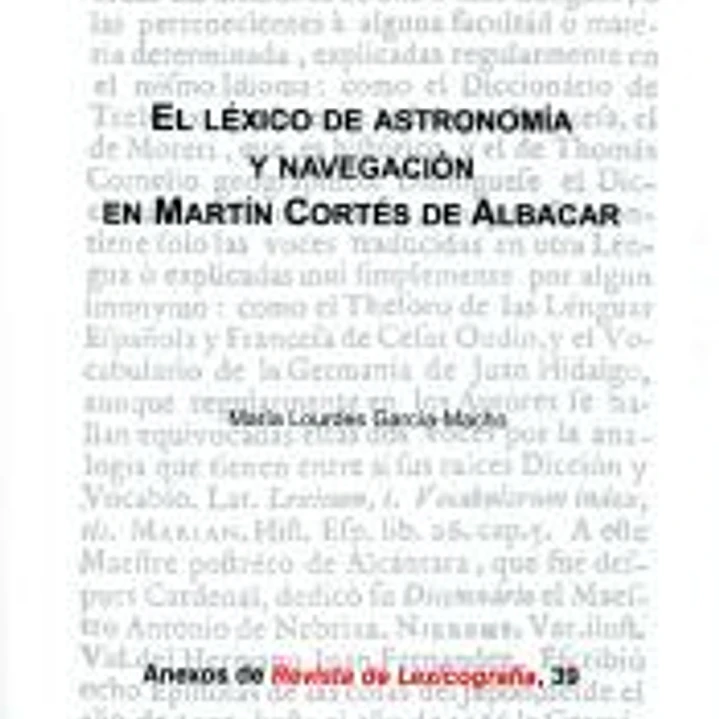 El léxico de astronomía y navegación en Martín Cortés de Albacar 1