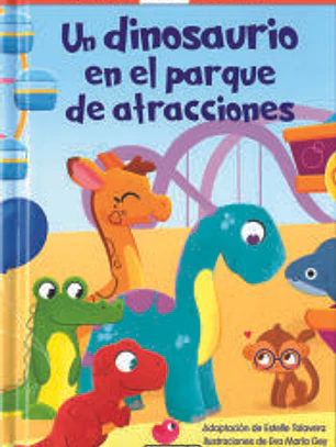 Un dinosaurio en el parque de atracciones