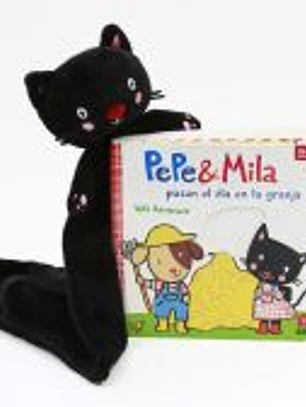 Pack con Doudou Pepe&Mila pasan el da en la granja
