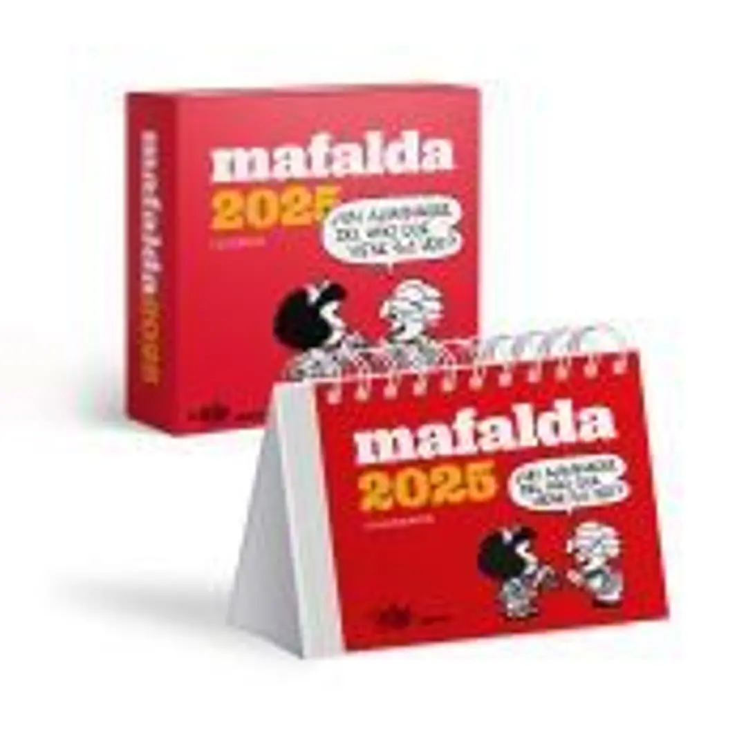 Mafalda 2025, Calendario Escritorio Rojo CON CAJA 1