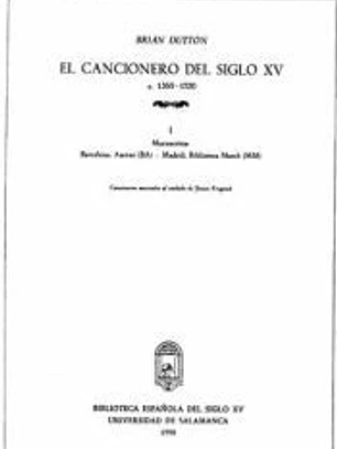 CANCIONERO DEL SIGLO XV (C.1360-1520) I