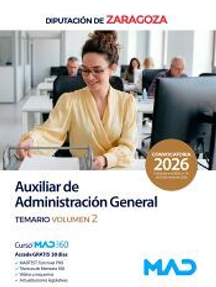 Auxiliar de Administración General. Temario volumen 2. Diputación Provincial de Zaragoza