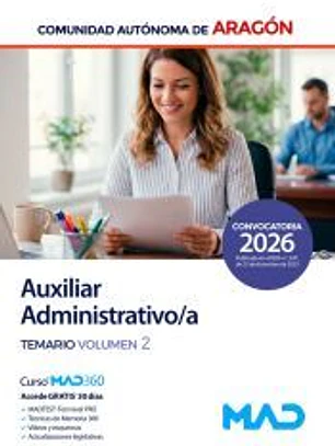 Auxiliar Administrativo/a. Temario volumen 2. Comunidad Autónoma de Aragón