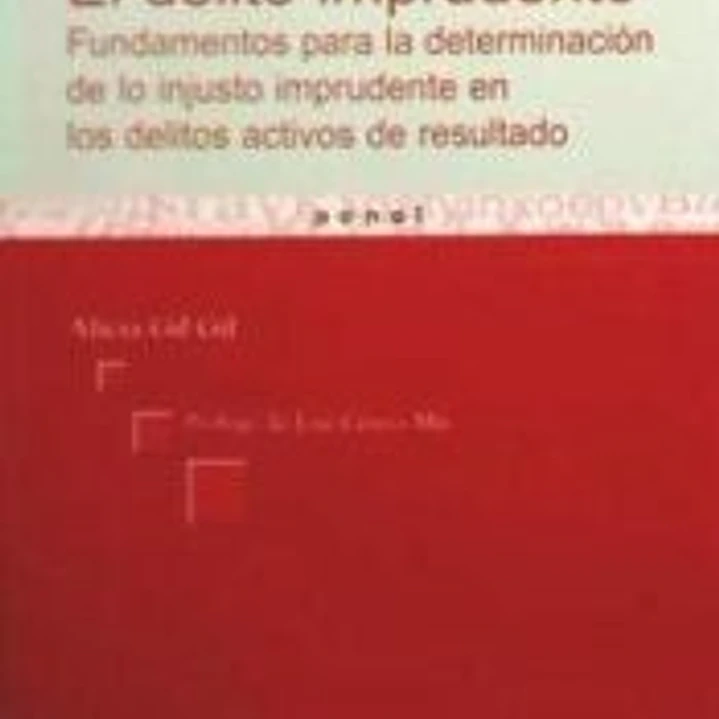 DELITO IMPRUDENTE, EL. Fundamentos para la determinación de lo injusto imprudente en los delitos activos de resultado. 1