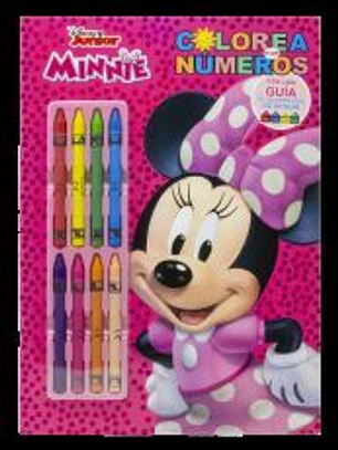 Minnie. Colorea por números con ceras: Con 8 ceras de colores