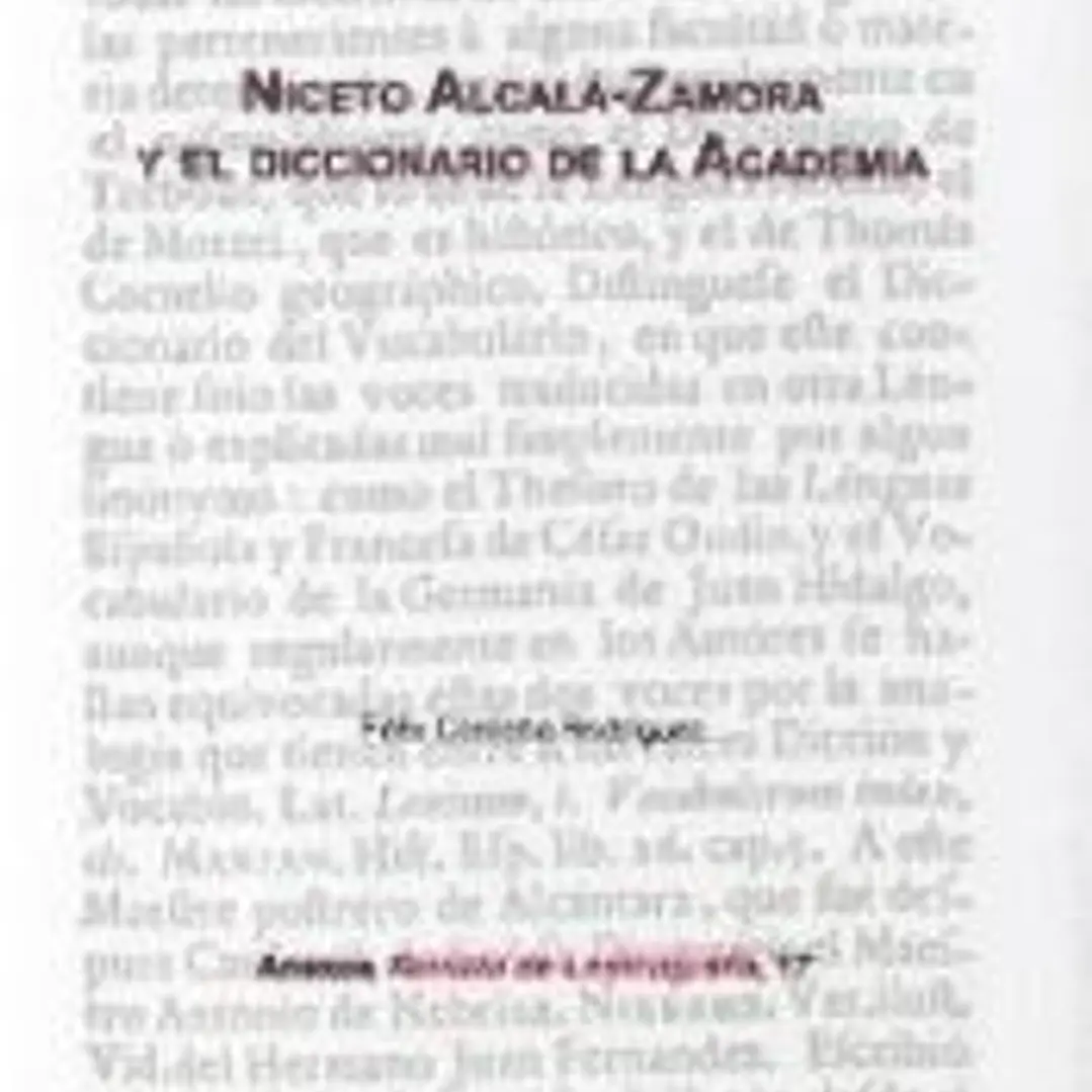 Niceto Alcalá-Zamora y el Diccionario de la Academia 1