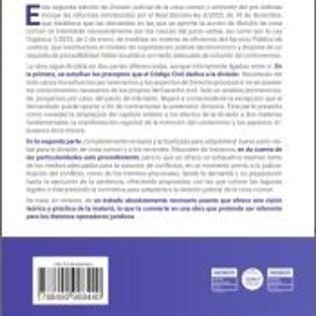 División judicial de la cosa común y extinción del pro indiviso 1