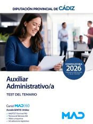 Auxiliar Administrativo/a. Test del temario. Diputación Provincial de Cádiz