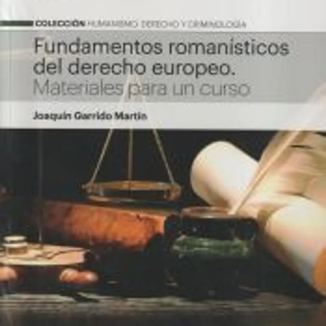Fundamentos romanísticos del derecho europeo 1