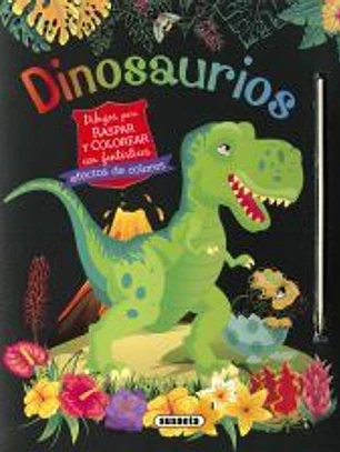 Dinosaurios. Dibujos para raspar y colorear