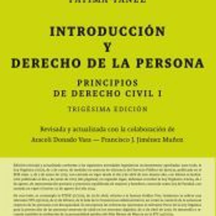 Principios de Derecho Civil Tomo I. Introducción y Derecho de la persona 1