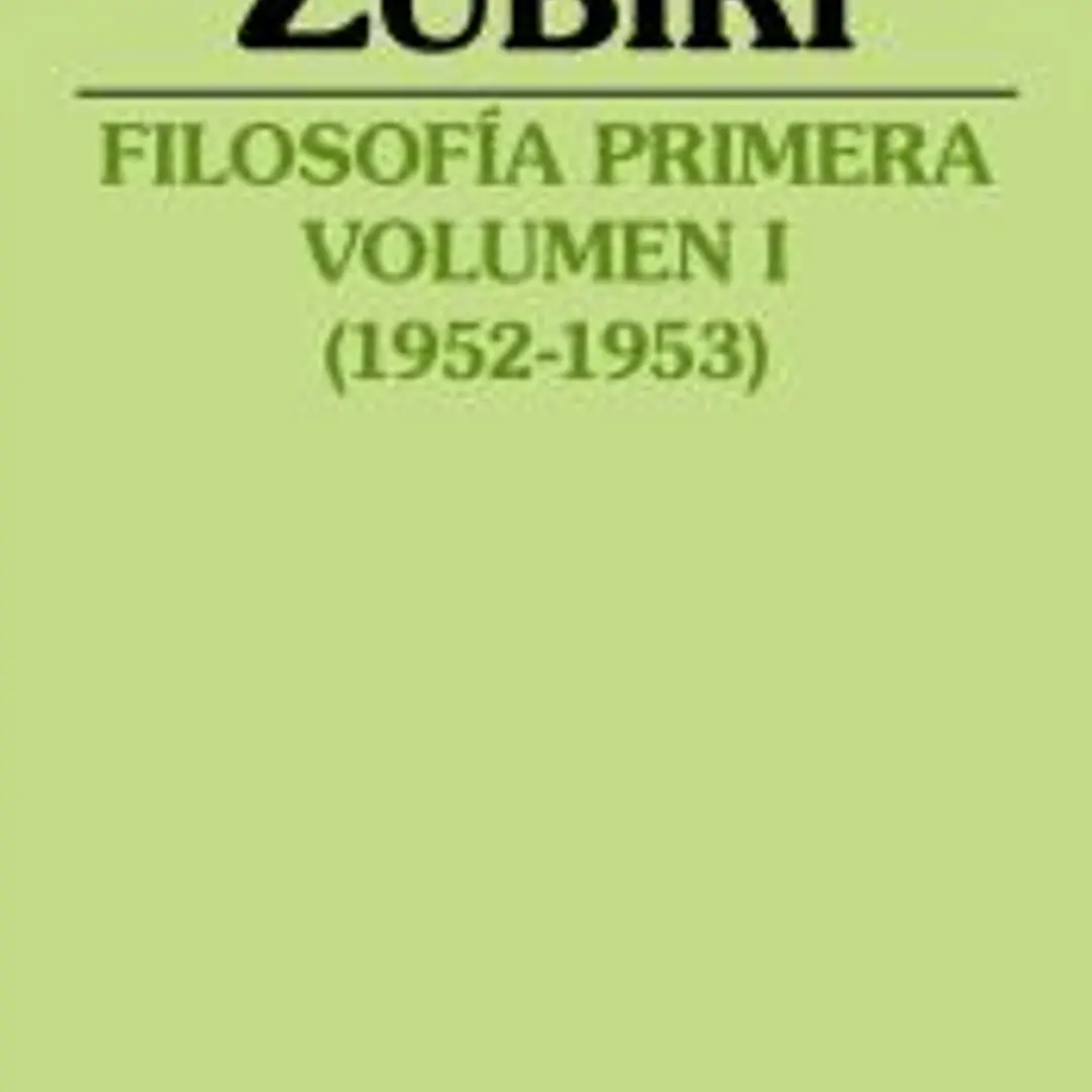 Filosofía primera (1952-1953) 1