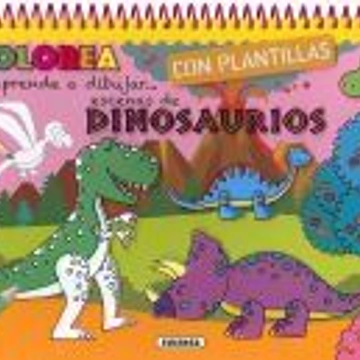 Colorea y aprende a dibujar con plantillas. Dinosaurios 1