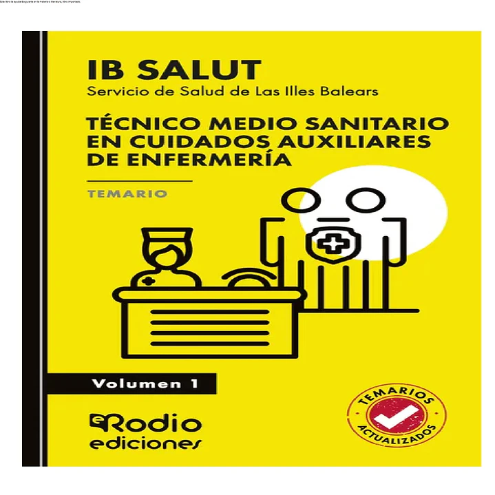 Técnico Medio Sanitario en Cuidados Auxiliares de Enfermería.  1