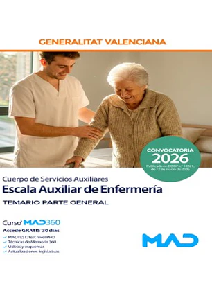 Escala Auxiliar de Enfermería (C2-03-03 Cuerpo de Servicios Auxiliares). Temario Parte General.