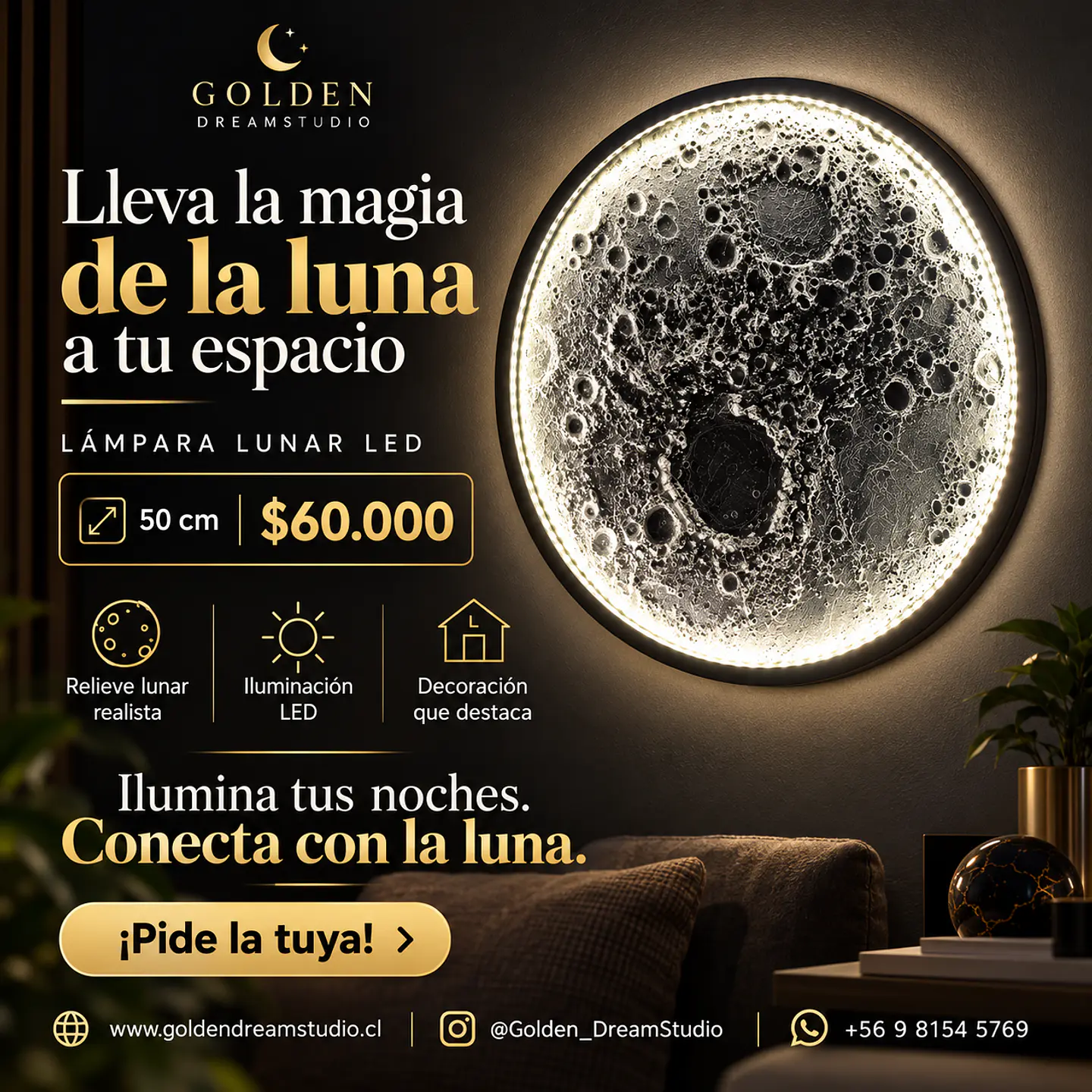 Lampara Led Luna 50cm 1