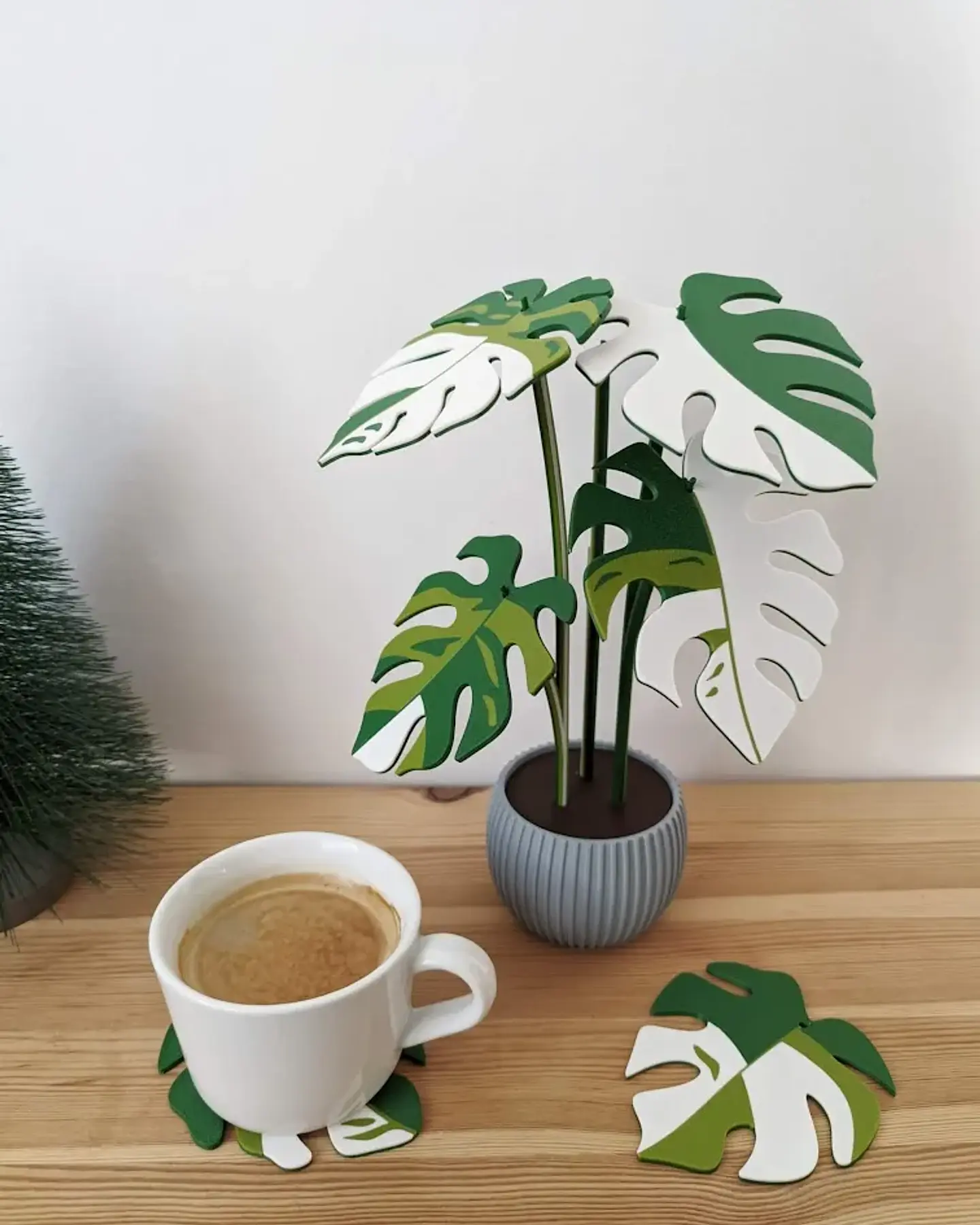 Posa Vasos Estilo planta Monstera  4