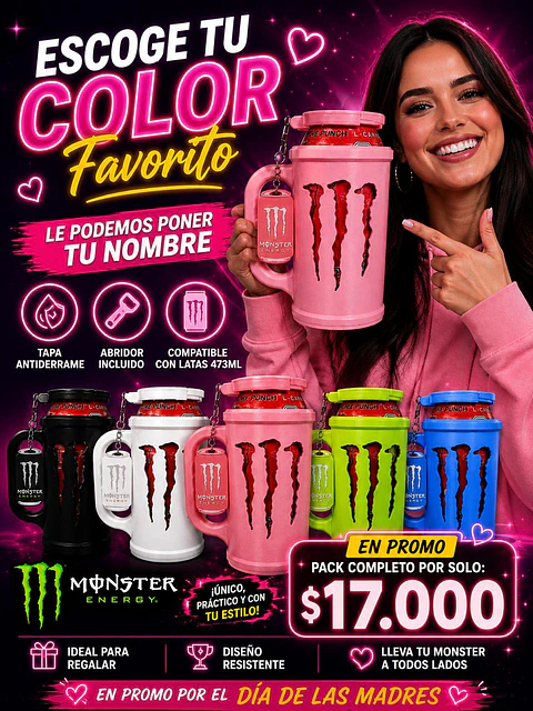Porta latas Monster 